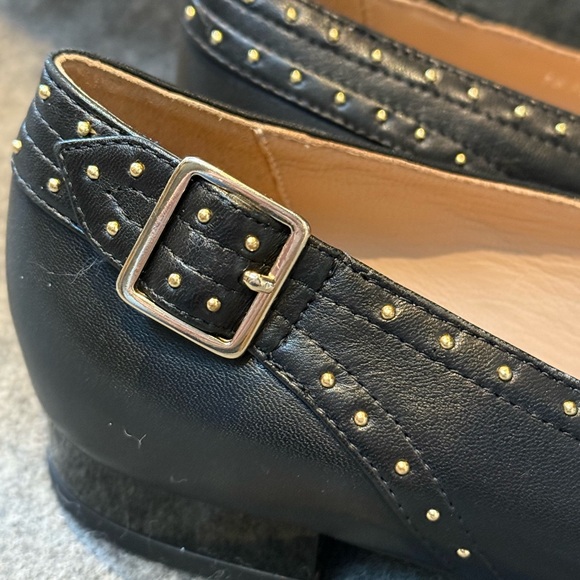 GEOX BLACK STUDDED FLATS SZ 7 - Picture 4 of 5